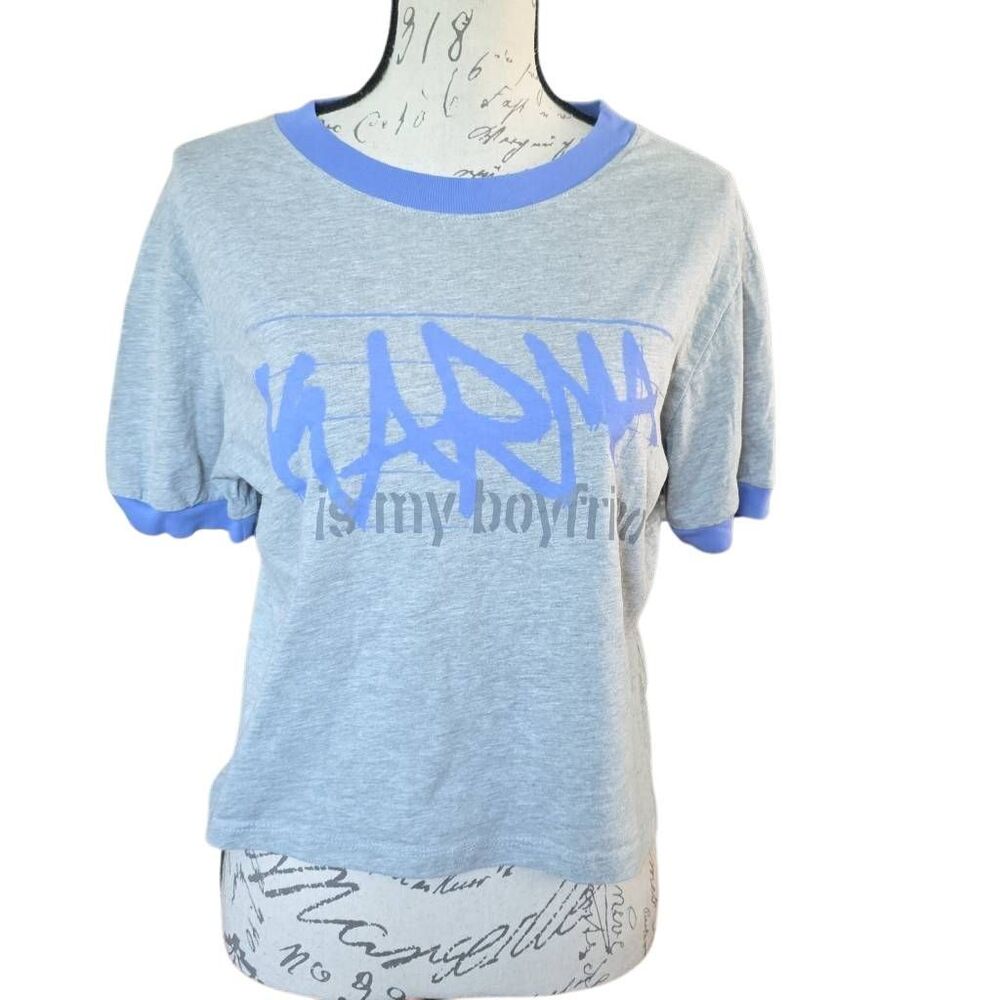 Taylor Swift Midnights Karma Short Sleeve Cropped Graphic Tee Size L